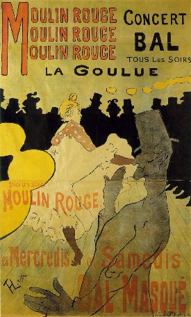 Poster for the Moulin Rouge in Paris by Henri de Toulouse Lautrec